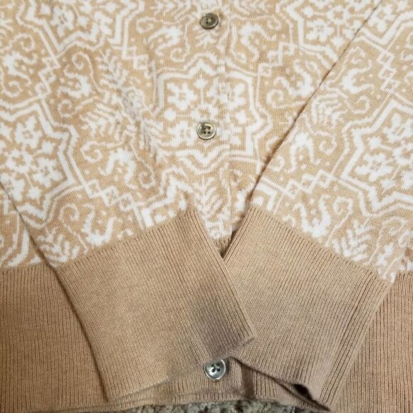 Lands' End Snowflake Button Down Cardigan Sweater - Picture 4 of 6